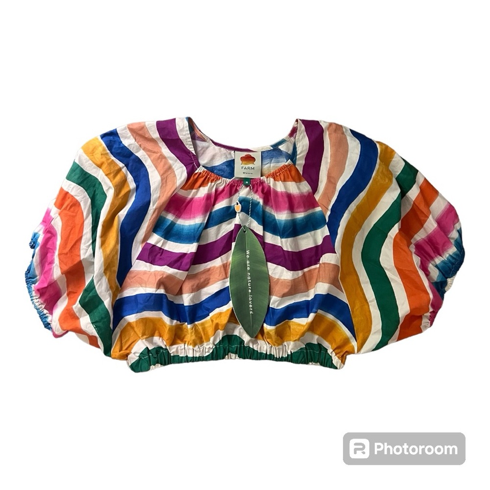 Farm Rio Dancing Stripes Crop Top